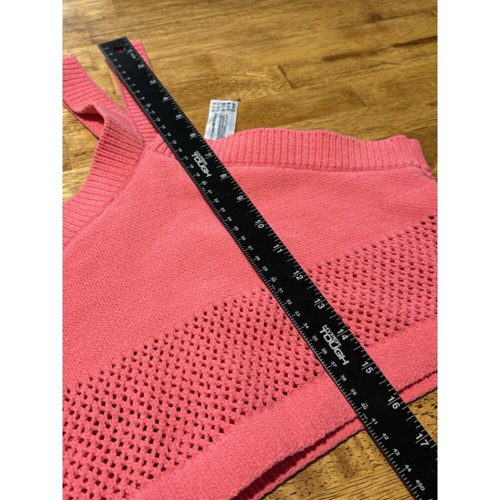 ZARA Bandeau Crochet Halter Crop Top Boho Barbie Pink Festival‎ Summer Small - Picture 11 of 11